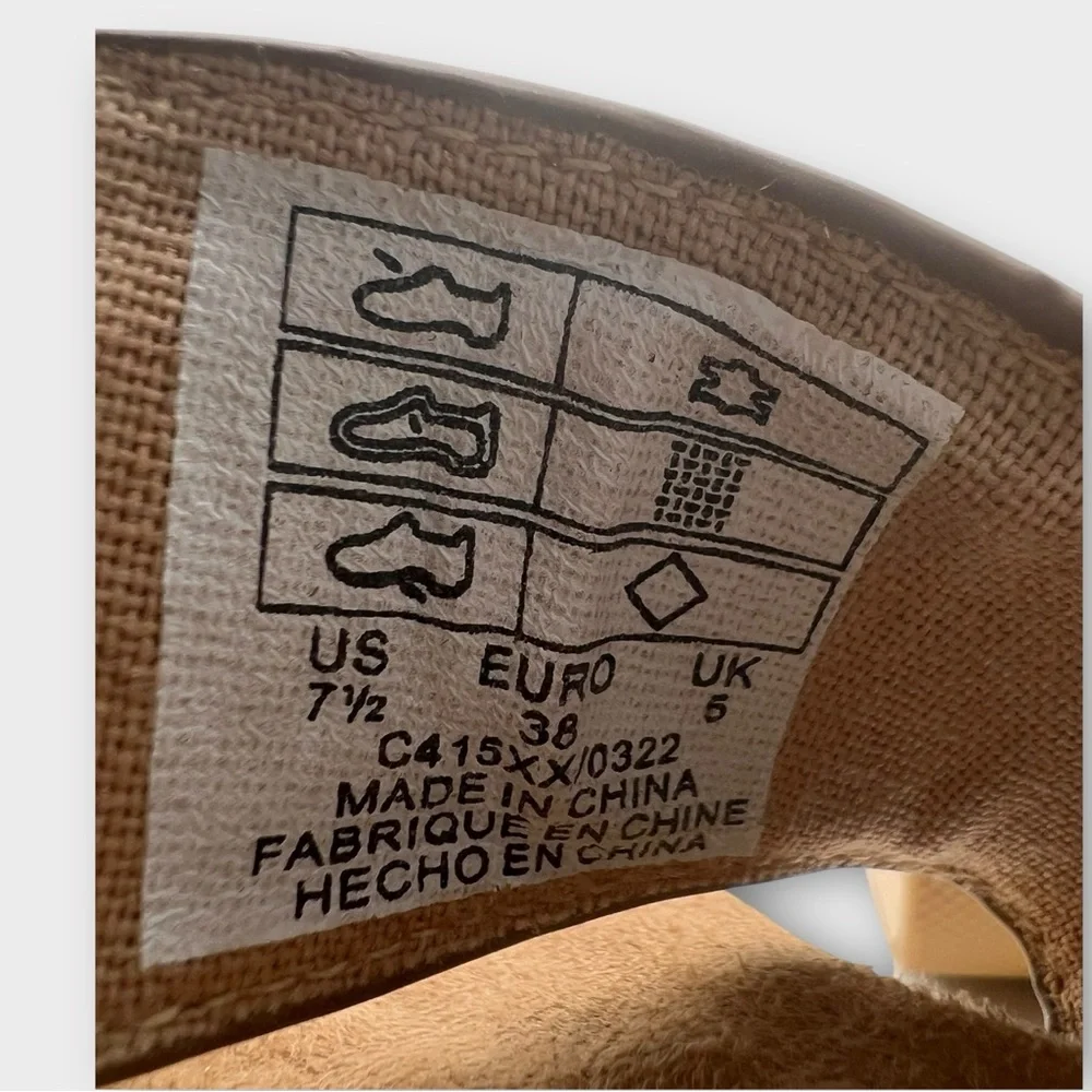 Anthropologie Kelsi Dagger Brooklyn Tan Square Flip Flop Sandals Wooden Size 7.5